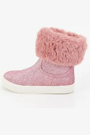 Very Girls Faux Fur Trim Trainer Boot