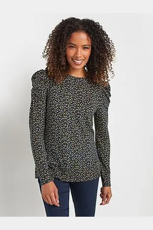 M&Co Ditsy Puff Sleeve Top