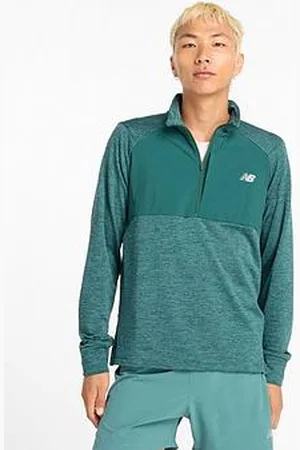 New Balance Mens Running Athletics Heat Grid 1/2 Zip - Dark