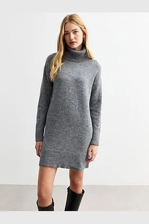 New Look Knit Roll Neck Mini Jumper Dress