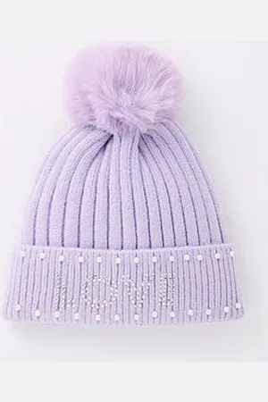 Very Girls Pearl Trim Love Pom Hat