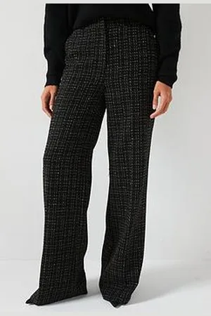 Very Boucle Wide Leg Trouser - Black