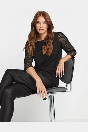 M&Co 3/4 Sleeve Lace Top