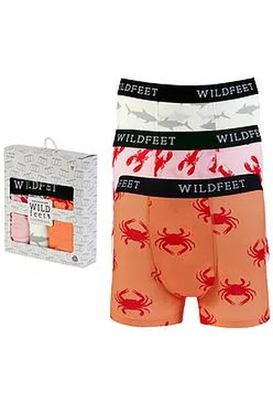 Wild Feet 3 Pack Printed Trunks