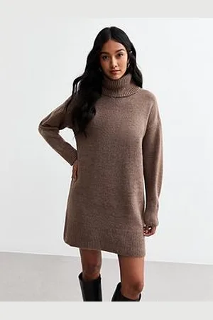 New Look Knit Roll Neck Mini Jumper Dress