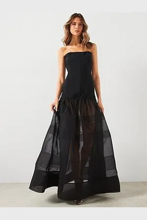 MANGO Premium Corset Dress With Semi-Transparent Skirt