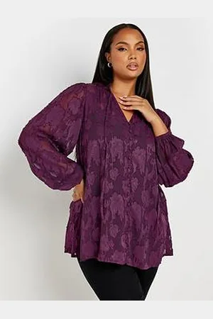 Yours Curve Jewel Tie Neck Blouse