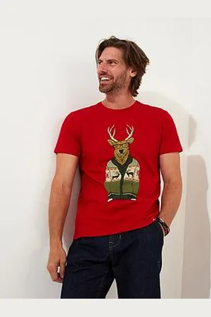 Joe Browns Novelty Christmas Stag Graphic T-Shirt