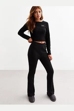 New Look Girls Diamante Bow Jersey Long Pyjama Set