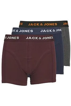 JACK & JONES Boys 3 Pack Trunks - Dark Grey Melange