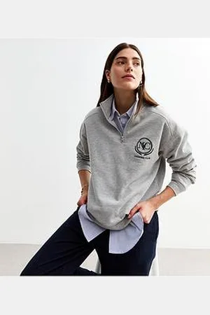 New Look Half Zip Crest Sweatshirt