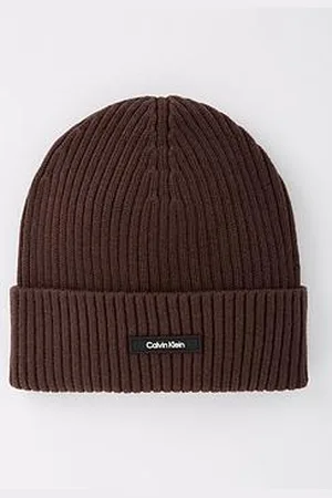 Calvin Klein Classic Cotton Tab Logo Rib Beanie