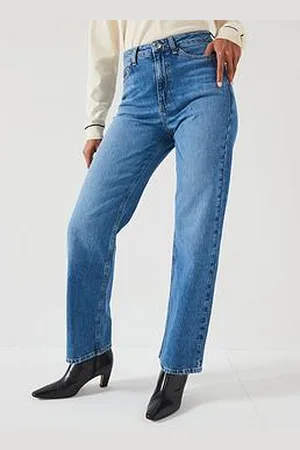 Very Wide Leg Jeans With Stretch - Midi Wash