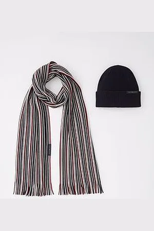 Tommy Hilfiger Beanie & Multi Stripe Scarf Gift Set