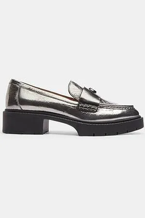 Coach Leah Crinkle Metallic Loafers