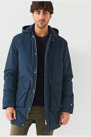 Lyle & Scott Wadded Parka Coat- Blue