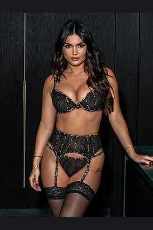 Pour Moi India Leopard Embroidered Suspender