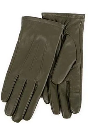 Totes Isotoner 3 Point St Leather Gloves - Khaki