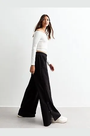 New Look Scuba Popper Wide Leg Trousers
