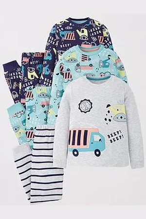 Very Boys 3 Pack Construction Long Sleeve Pyjama