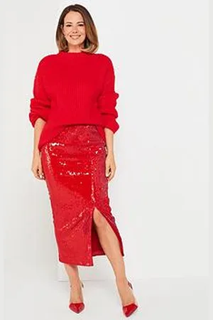 Very X Carol Byrne Side Split Sequin Pencil Skirt