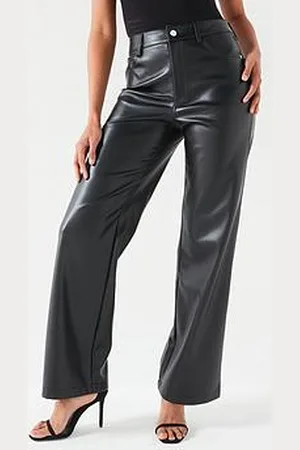 Very Faux Leather Wide Leg Trousers
