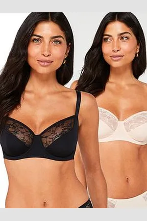 Dorina Alma-2Pack Non Padded Wired Bra - Black/Beige