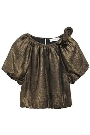 MANGO Girls Metallic Bow Blouse