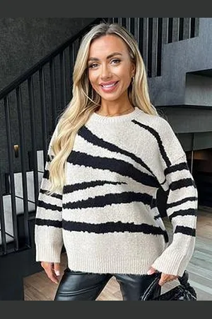 Ax Paris Zebra Print Jumper