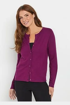 M&Co Button Down Cardi - Purple