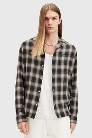 AllSaints Underground Back Print Check Shirt