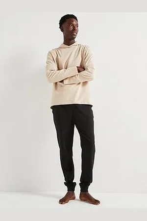 Everyday Basic Hooded Lounge Set - Ecru/Black