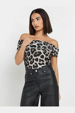 PixieGirl Petite Leopard Bardot Top