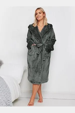 Yours Curve Rib Trim Hooded Robe