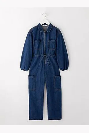 Very Girls Long Sleeve Zip Through Denim Jumpsuit