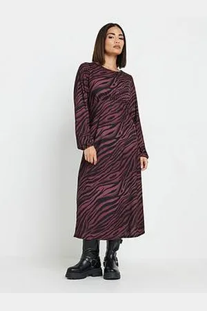 PixieGirl Petite Zebra Long Sleeve Midi Dress
