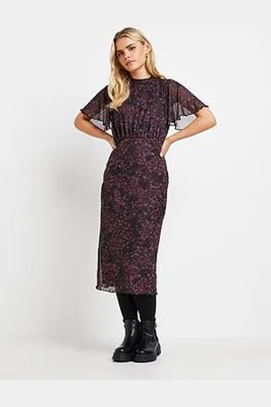 PixieGirl Petite Animal Mesh Midi Dress