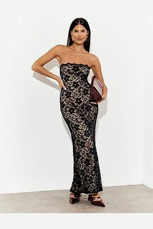 In The Style Lace Bandeau Maxi Dress