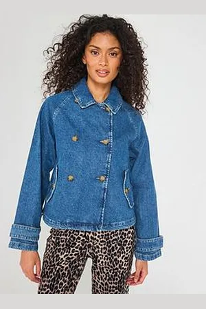 ONLY April Short Denim Trench Coat