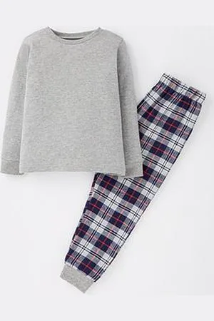 Very Boys Longsleeve Rib And Check Pyjama Set