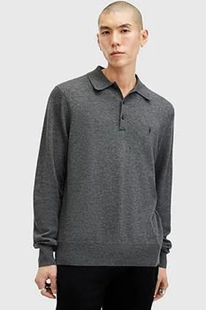AllSaints Kilburn Long Sleeve Knitted Polo
