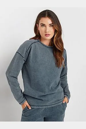 Long Tall Sally Acid Wash Crew Neck Sweatshirt