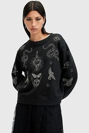 AllSaints Pippa Embellished Relaxed Fit Sweatshirt