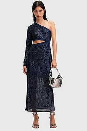 AllSaints Daisy Topaz Sequin Cut Out Maxi Dress