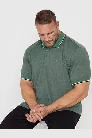 BAD RHINO Big & Tall Fine Stripe Polo Shirt