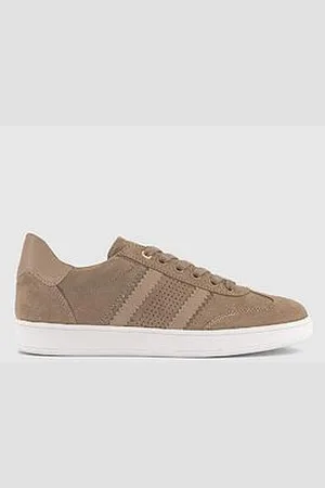 Office Stripe Retro Athleisure Trainer - Sand