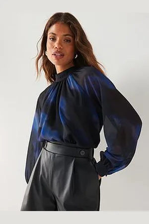 Very Sheer Volume Sleeve Blouse