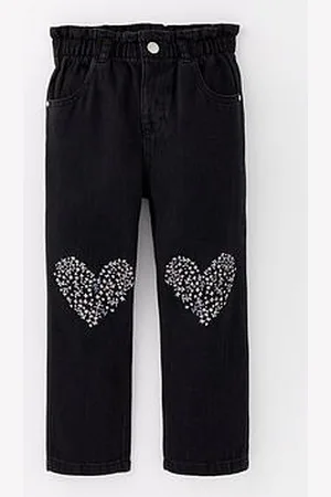 Very Girls Heart Embroidered Paperbag Jean