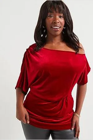 Very Off The Shoulder Stretch Velvet Top