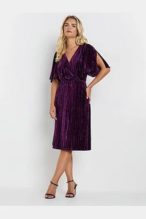 M&Co Petite Crushed Velvet Wrap Dress